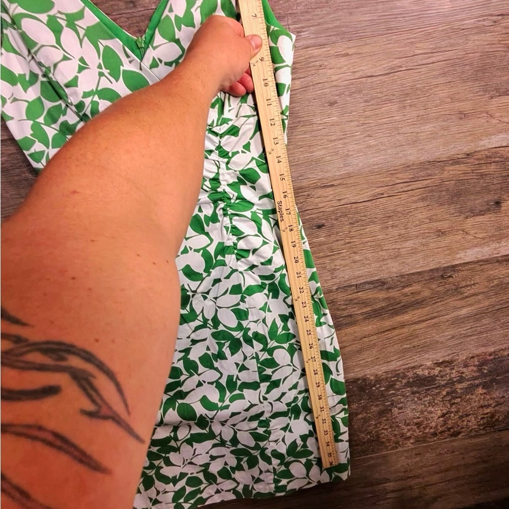 Donna Ricco Leafy Green and Cream Midi Dress - Picture 6 of 9